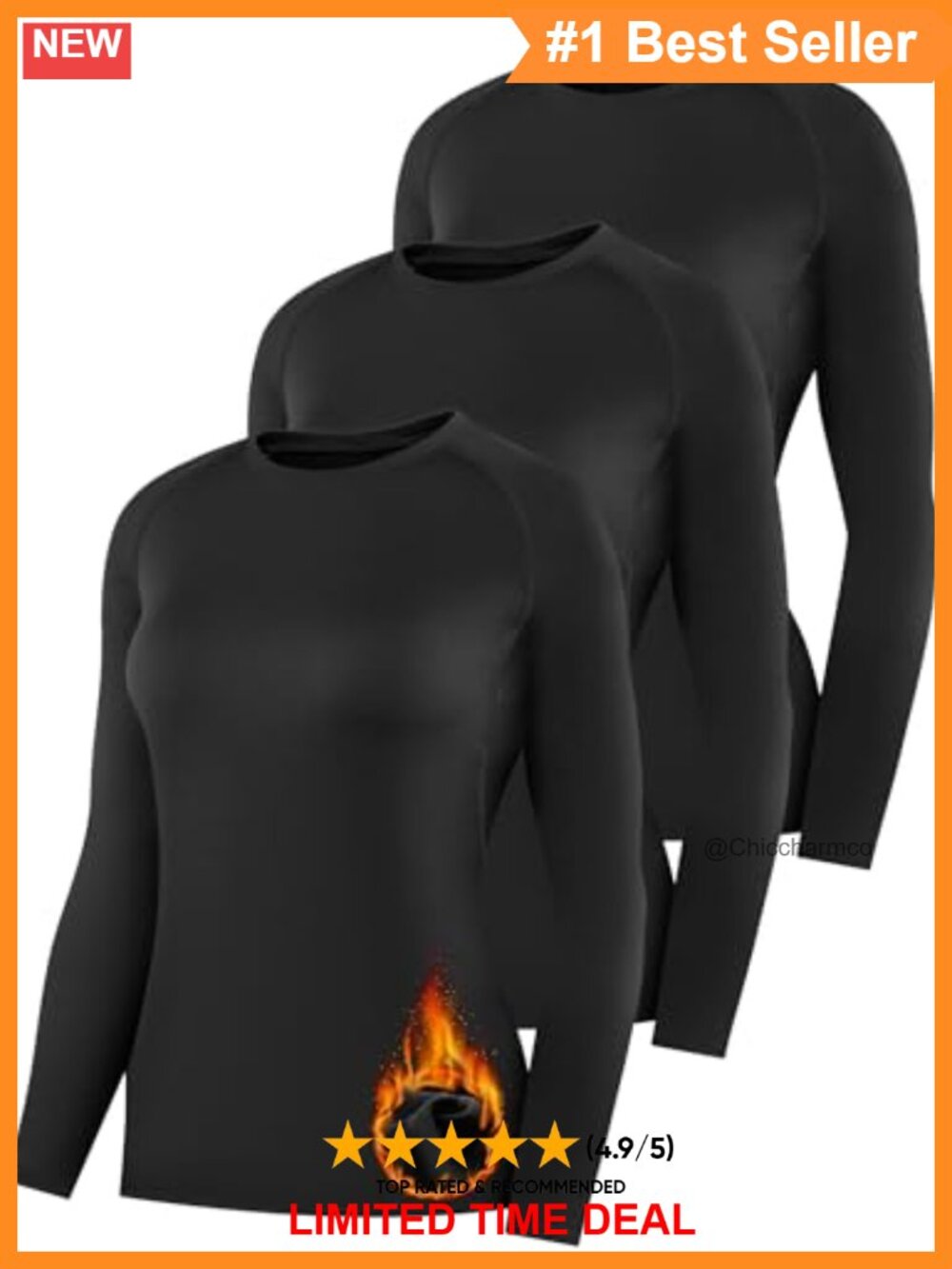 HovSiyla Womens Thermal Compression Long Sleeve Fleece Lined Base Layer Top